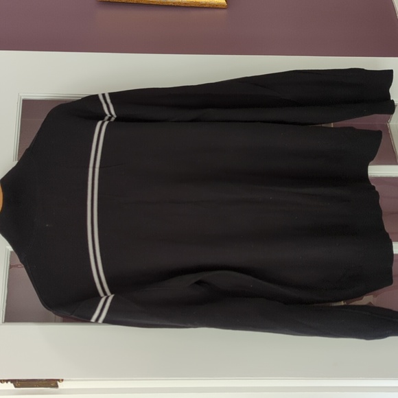 Banana Republic half zip black sweater with white stripes size XL - Picture 5 of 12